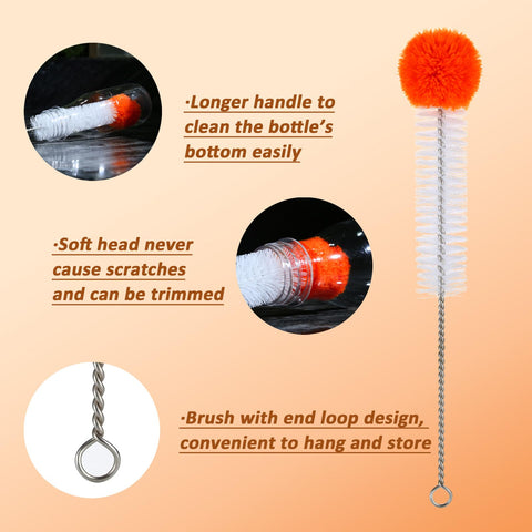 GOSYUNME versatile brush cleans a variety of bottles and vessels.
