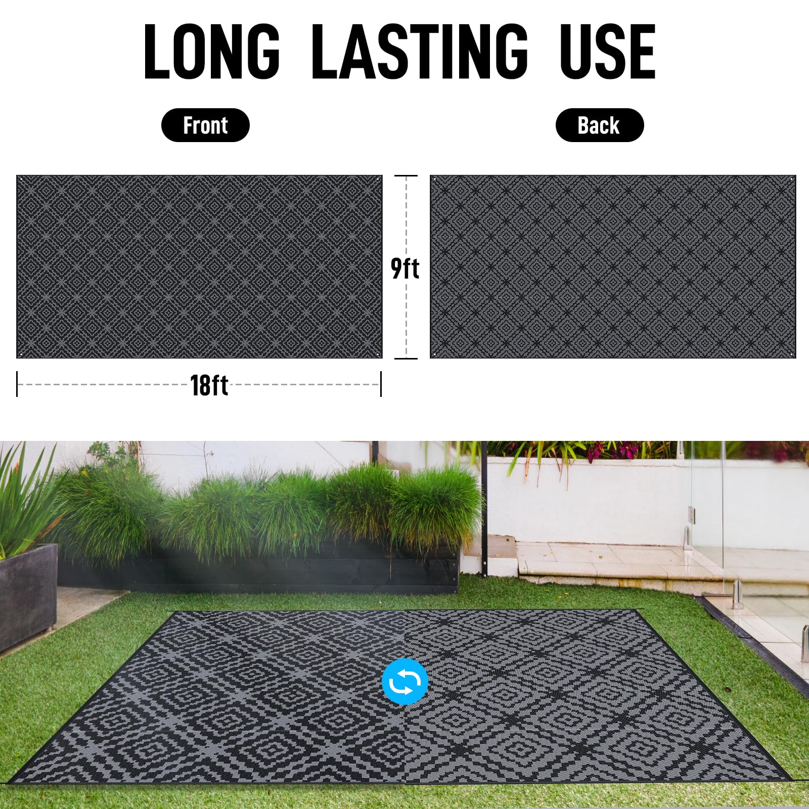 GOTGELIF rug folded in portable bag for easy transport and storage