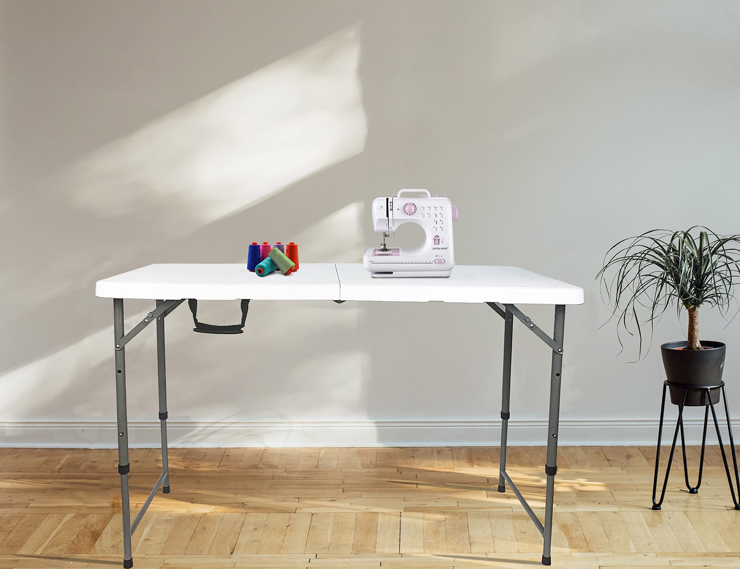 Go-Trio folding table 6ft setup for buffet-style event