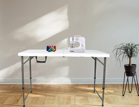 Go-Trio folding table 6ft setup for buffet-style event