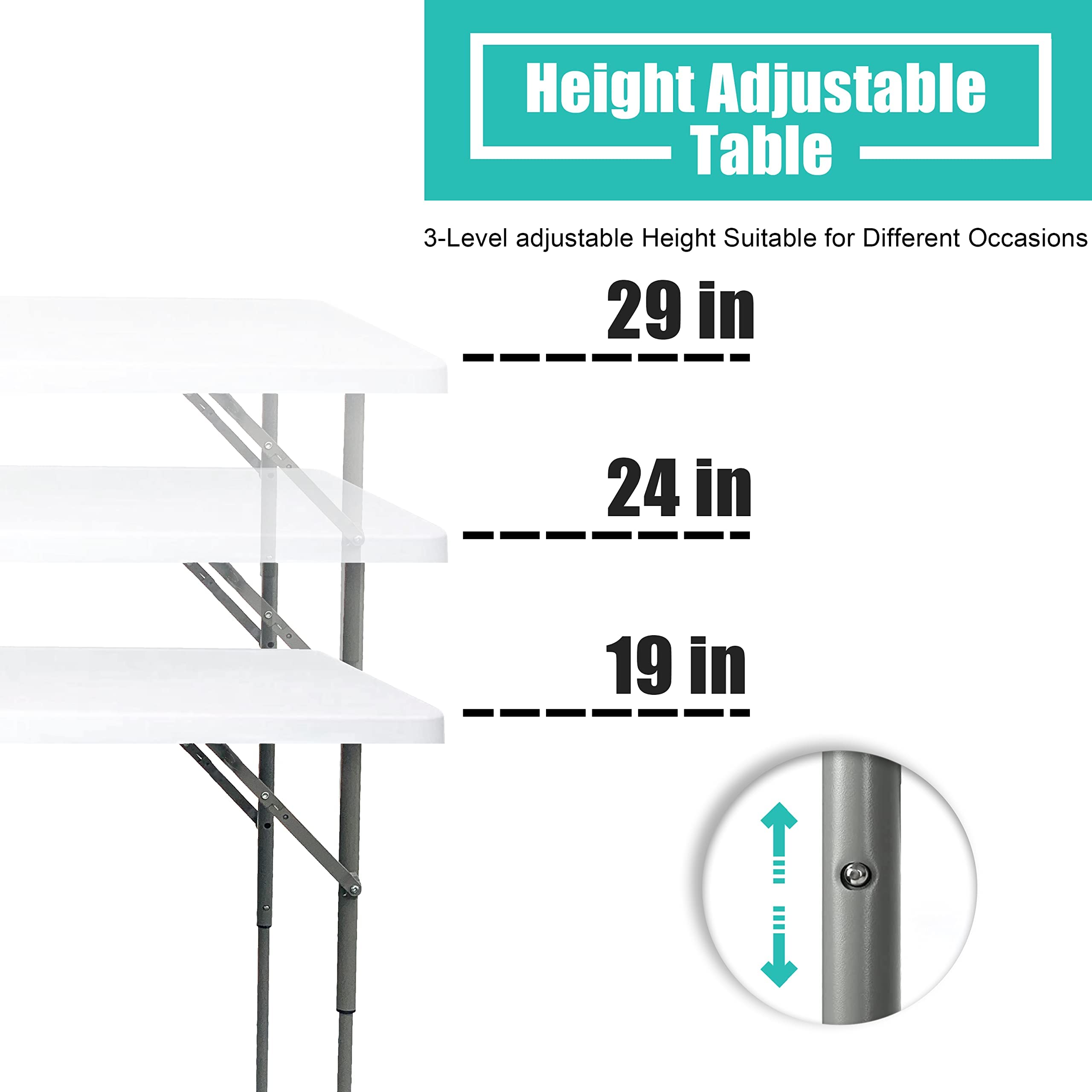 Go-Trio folding table folded flat for compact storage