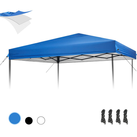 GOTRUTH 10x10 blue canopy top front view offers shade and rain protection.