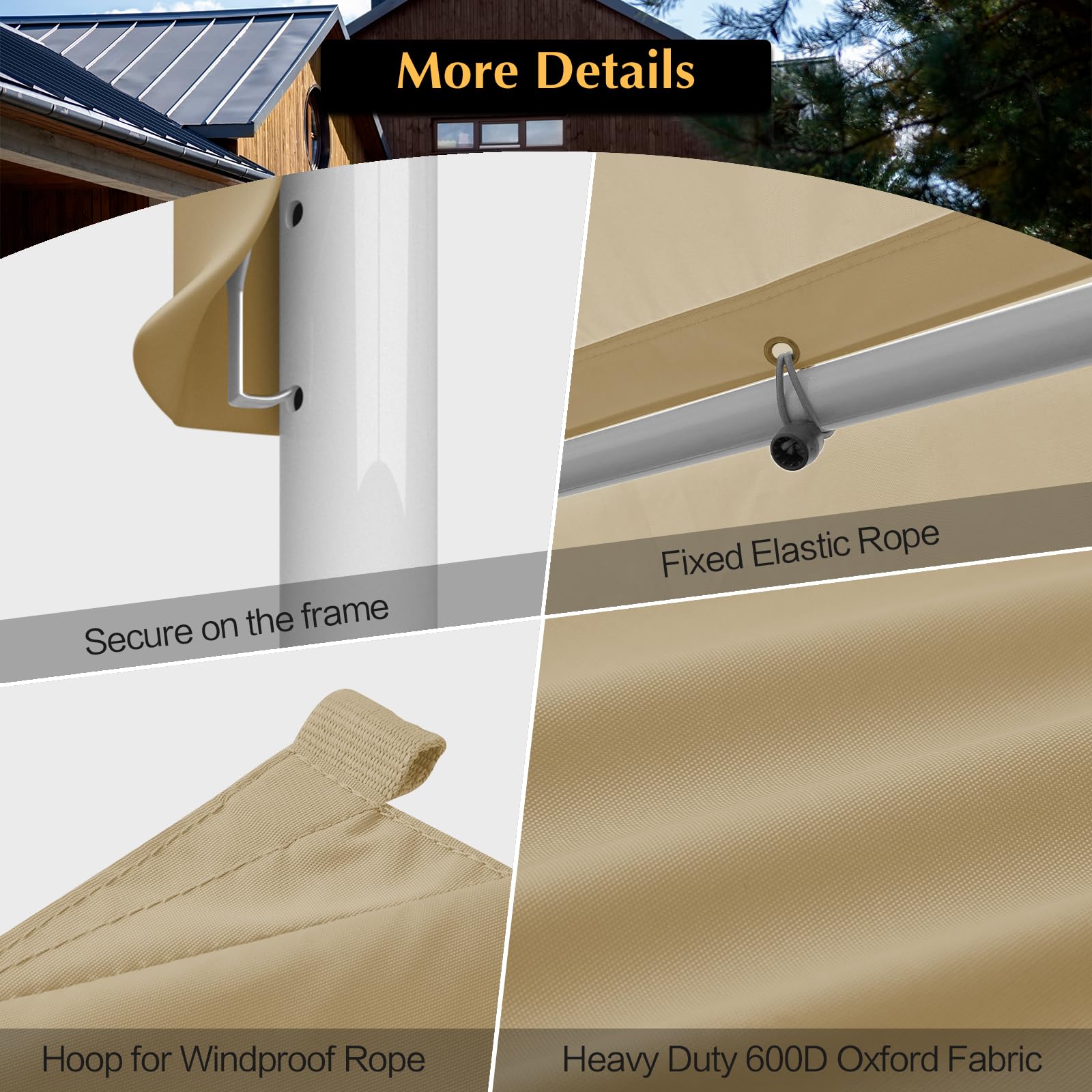 GOTRUTH carport top cover with ball bungees for secure attachment.