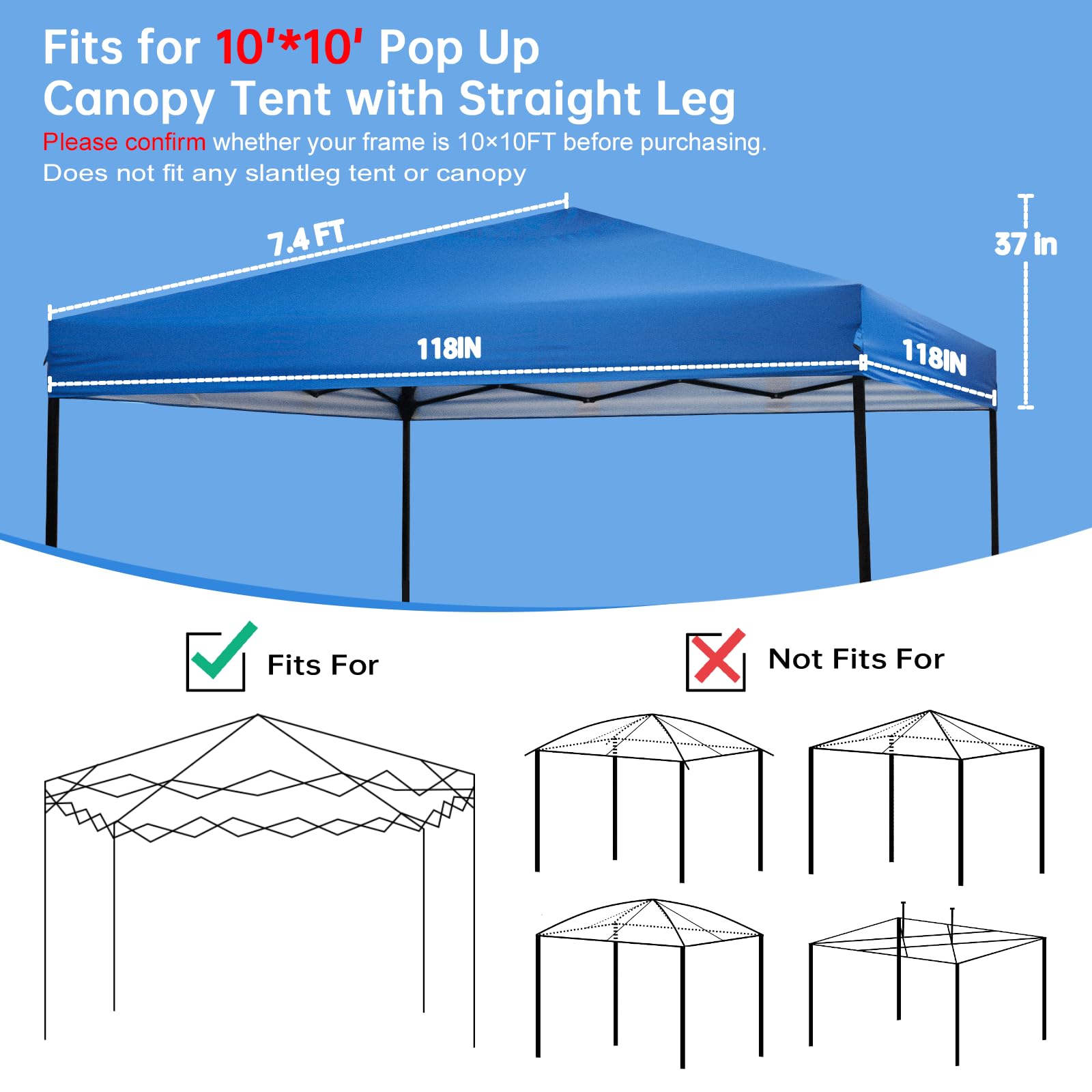 GOTRUTH canopy top with velcro valances for quick, secure setup.
