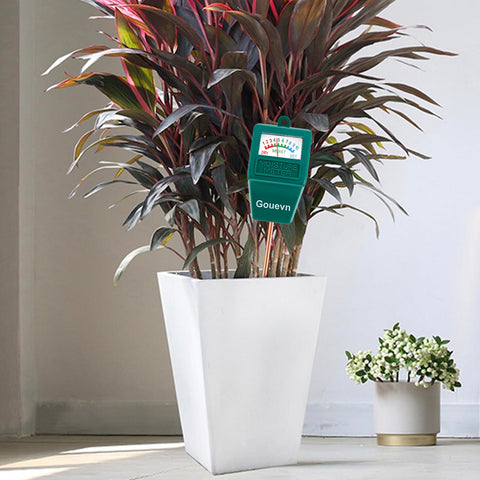Long probe reaches deep into soil to guide irrigation for large plants.