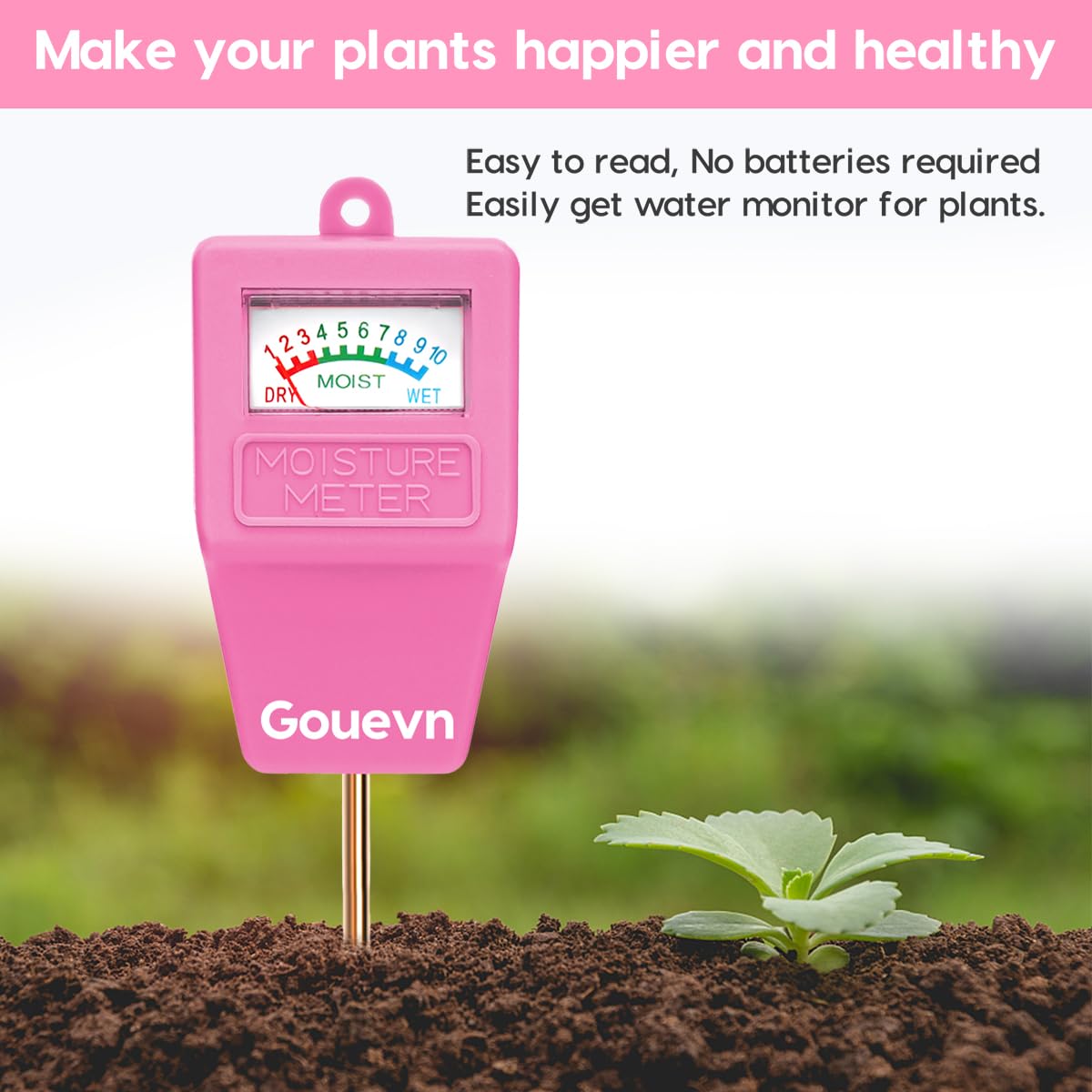 Gouevn plant moisture sensor for houseplants aids watering timing.