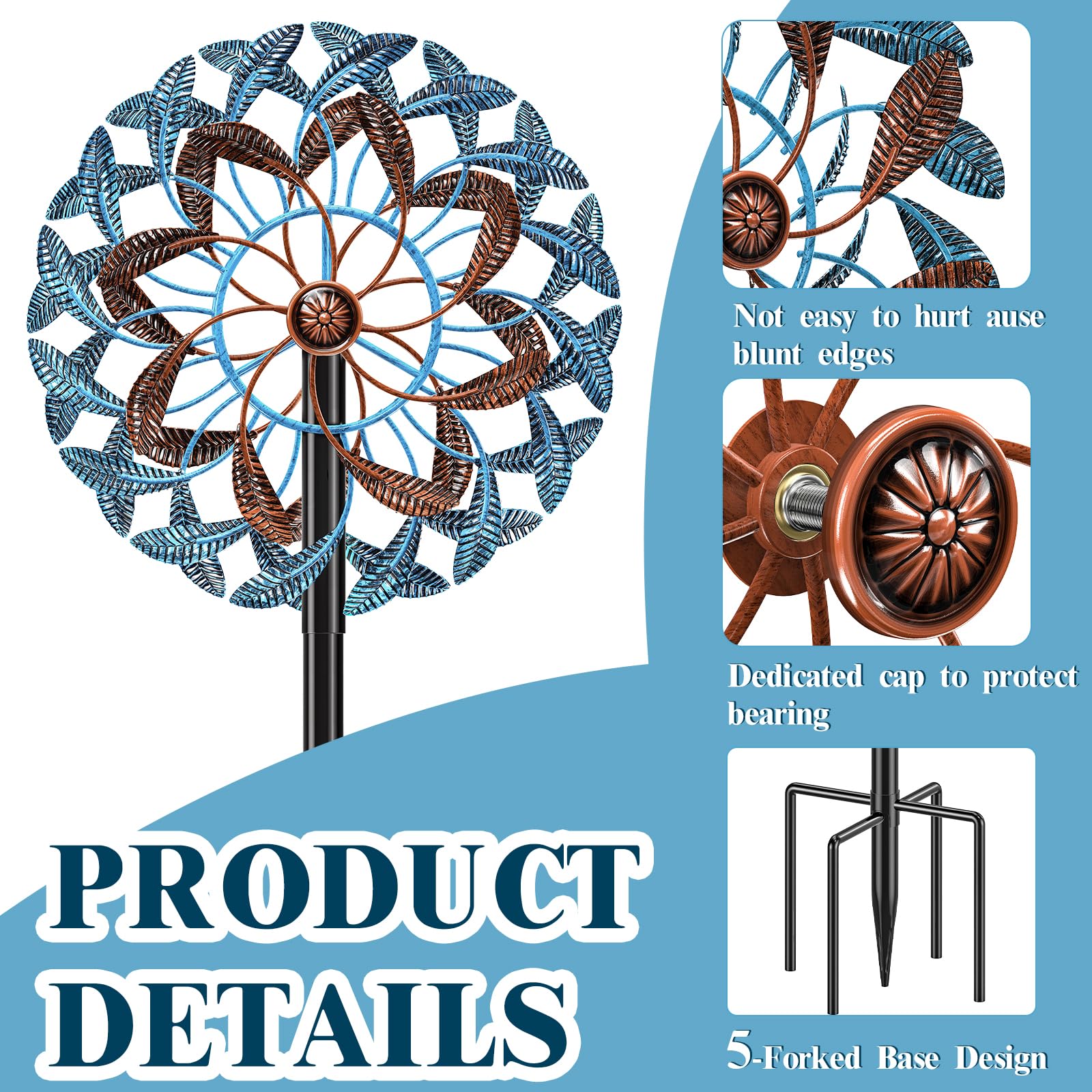 Gouisalin dual-direction blades offer eye-catching wind motion from every angle.