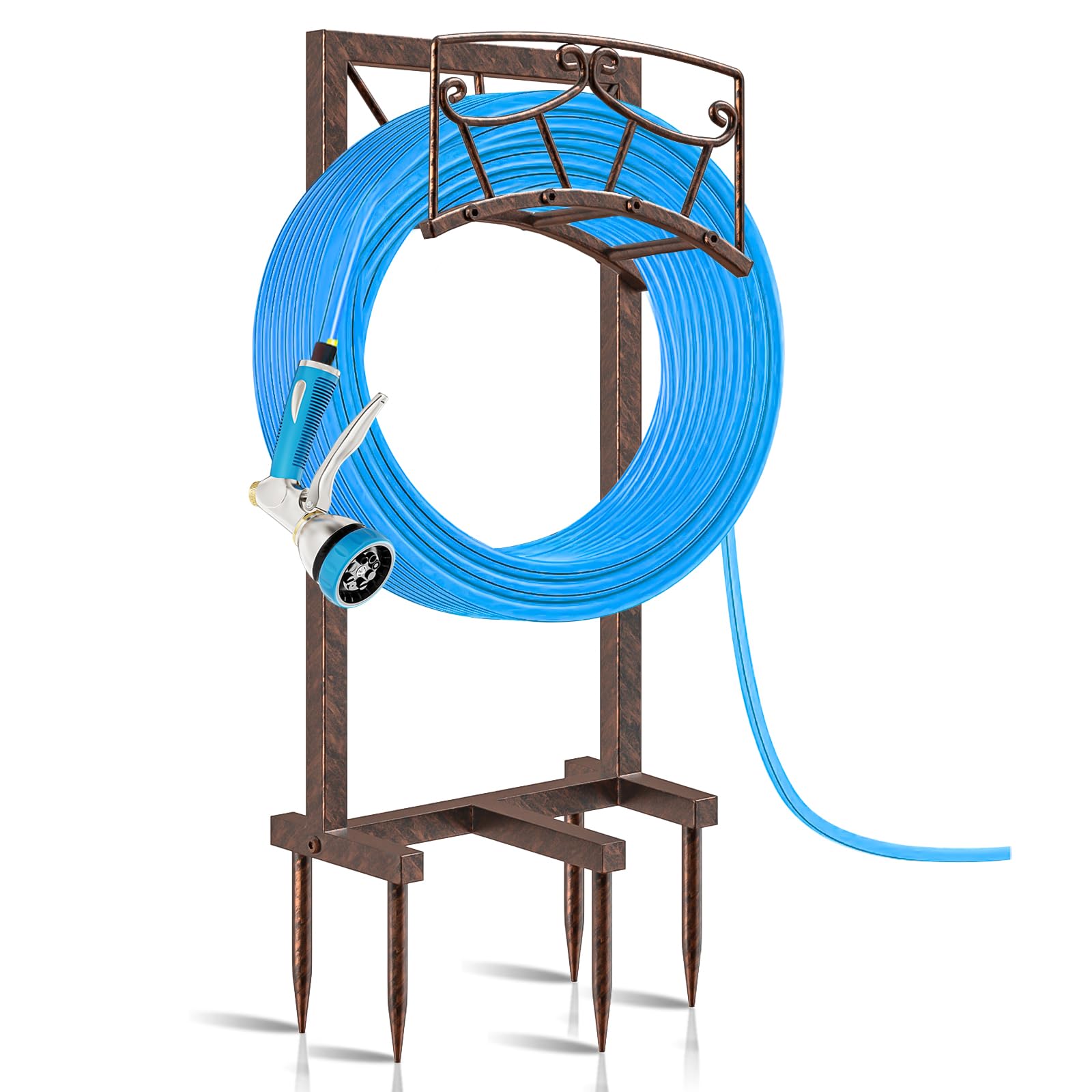 Gouisalin garden hose holder with sturdy base design for stable outdoor storage.