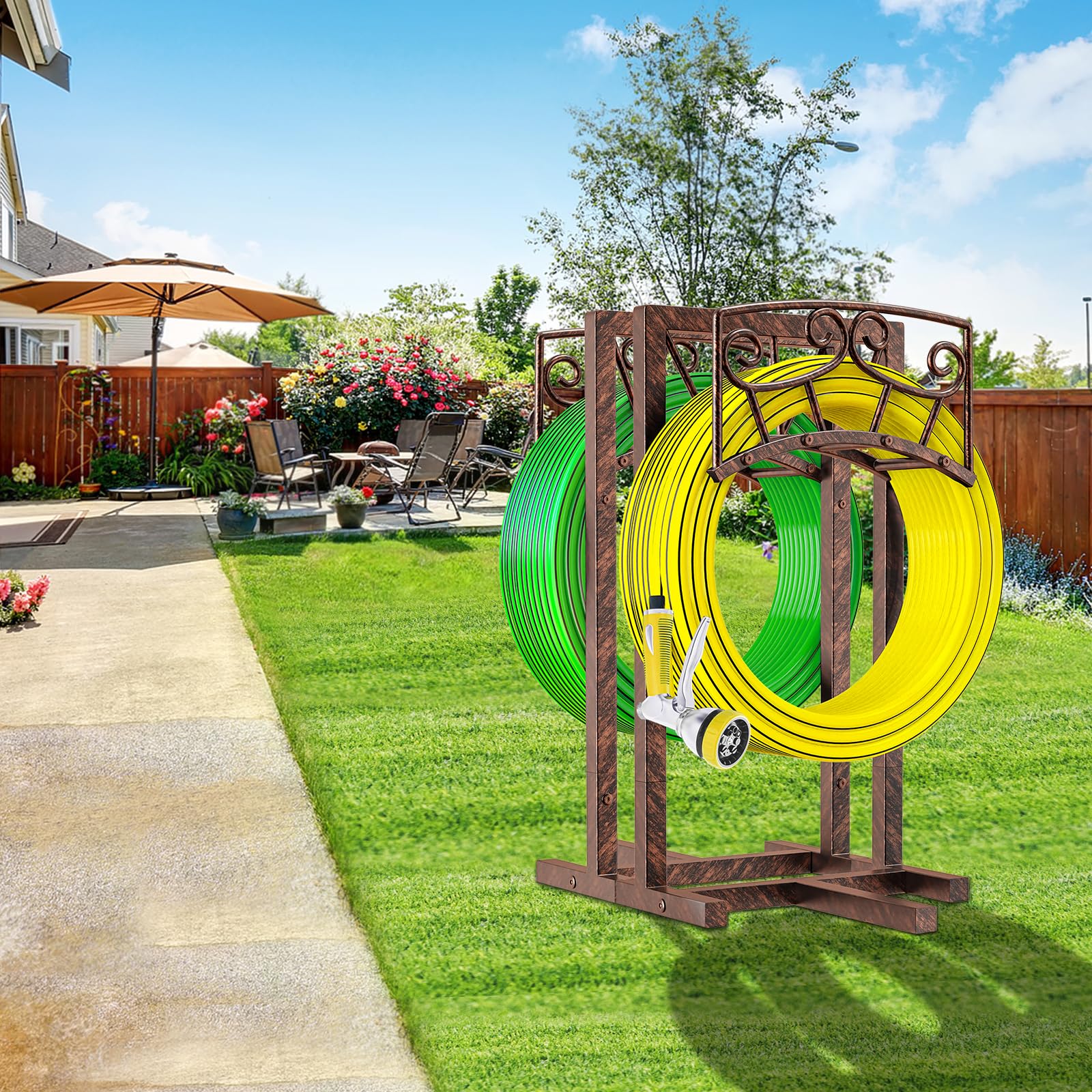 Gouisalin five-spike base design anchors firmly into soil for stable positioning.