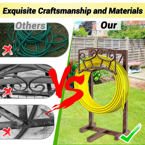 Gouisalin retro copper finish design adds garden decor while organizing your hose neatly.