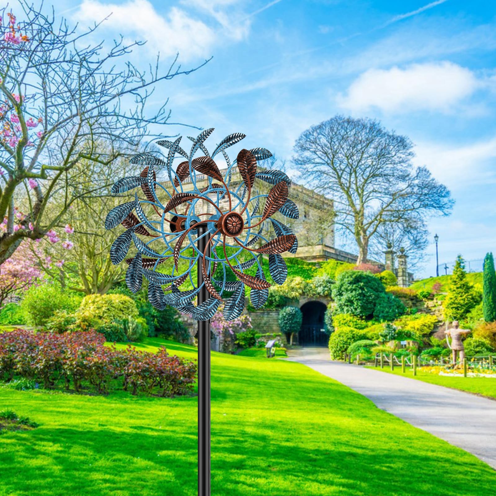 Gouisalin garden wind art adds motion and charm to patios and lawns.