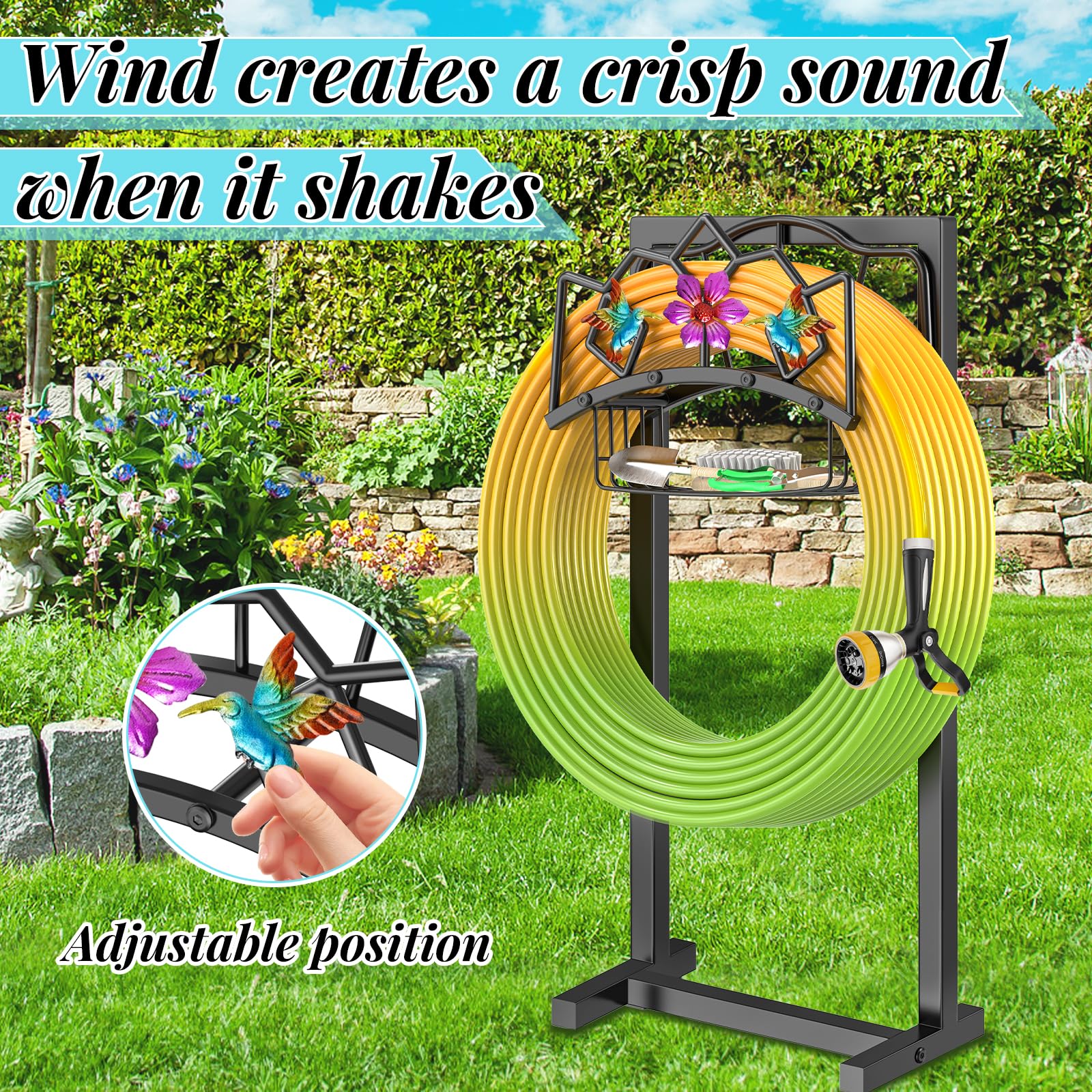 Gouisalin 42-inch height keeps hoses off the ground neatly.