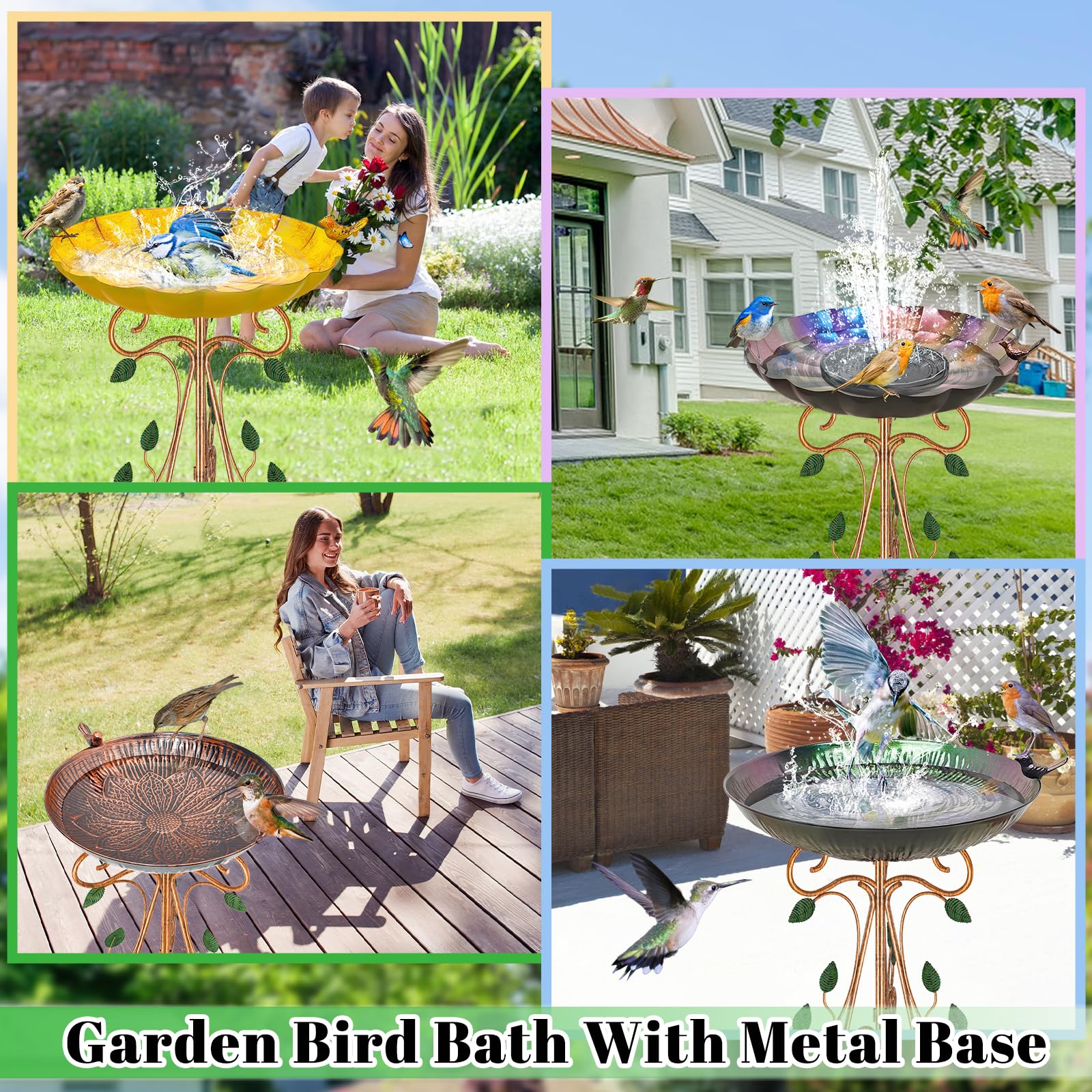 Gouisalin Purple Lotus bird bath enhances garden decor and wildlife viewing