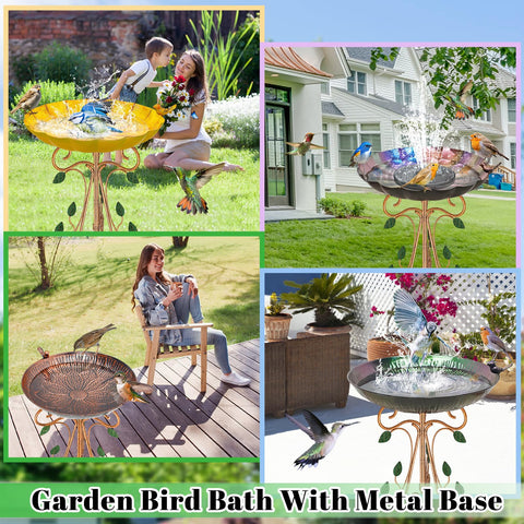 Gouisalin Purple Lotus bird bath enhances garden decor and wildlife viewing