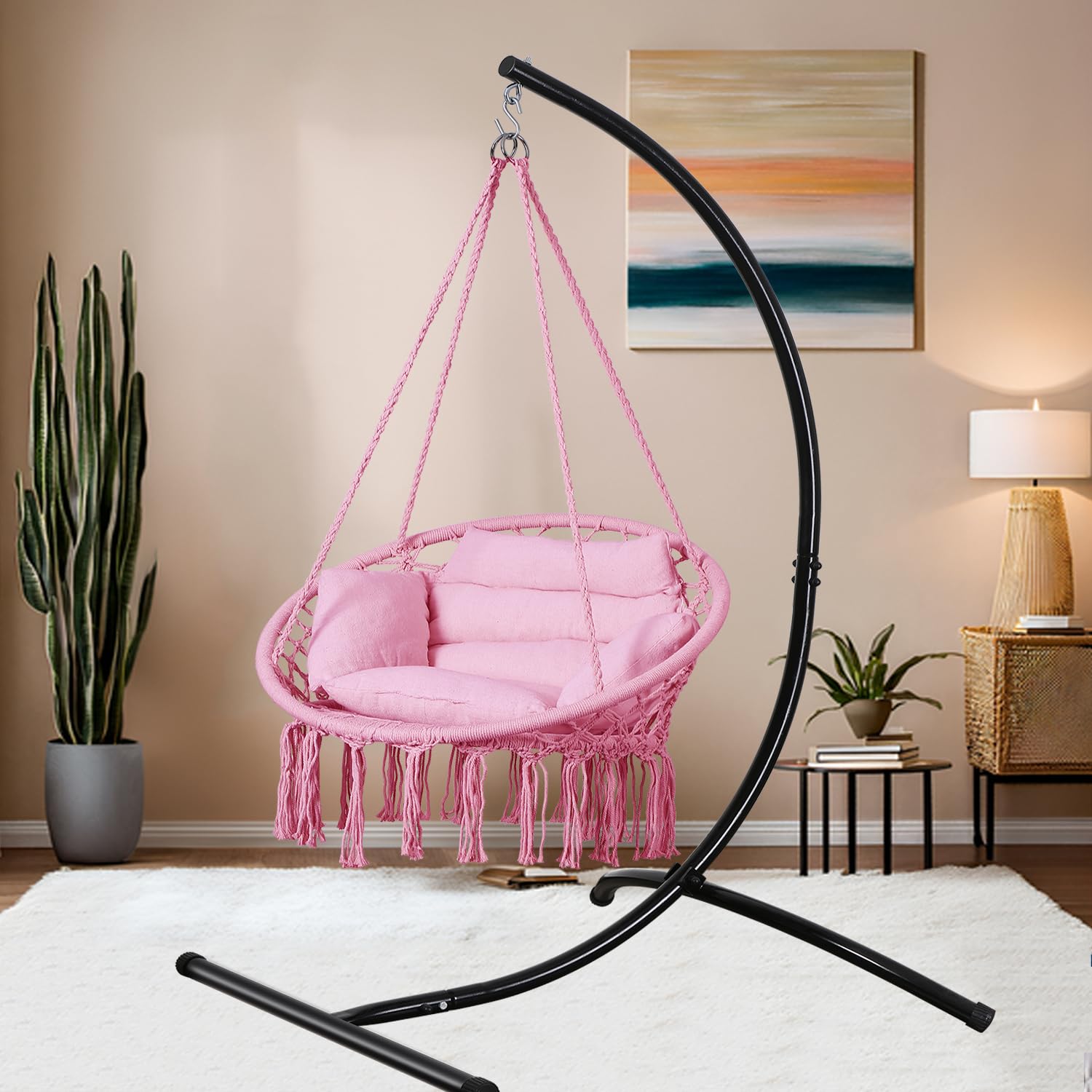 Goutime hammock chair adjustable chain for versatile seating heights.