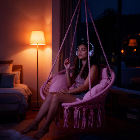 Goutime hammock chair ceiling mount keeps indoor or outdoor setup sturdy.
