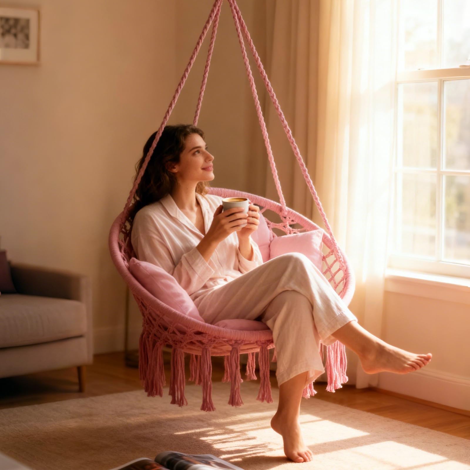 Goutime hammock chair lightweight and portable for easy transport.
