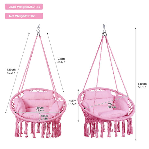 Goutime hammock chair soft pillow tassels add boho charm and comfort.