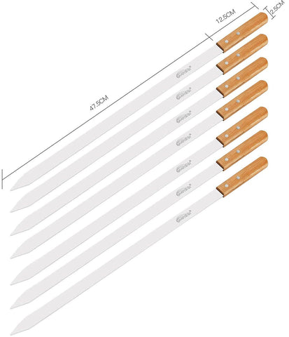 Goutime stainless steel skewers provide durable, rust-resistant grilling for repeated use.
