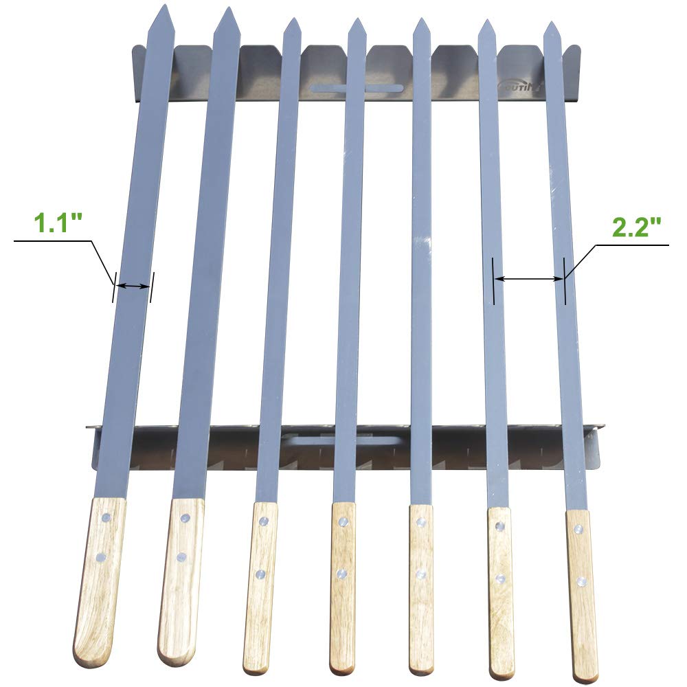 Goutime stackable kebab rack saving storage space.