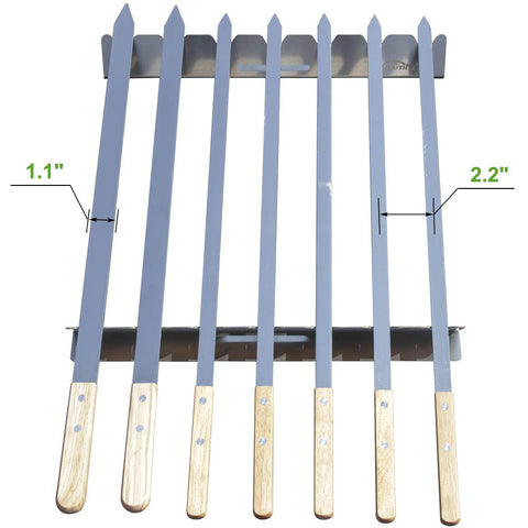 Goutime stackable kebab rack saving storage space.