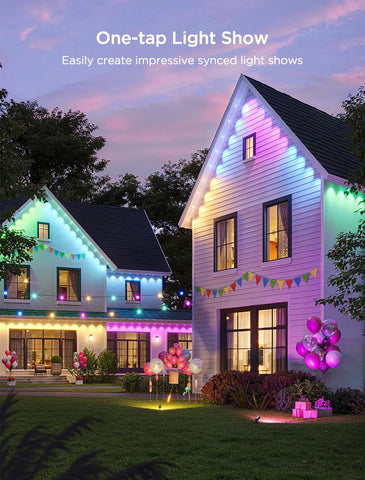 Govee white version control box blends with exteriors and lighting setups.