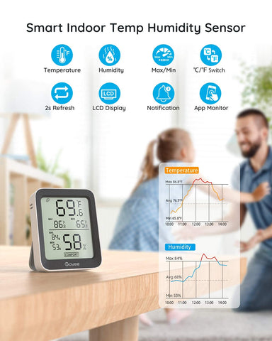Govee H5075 data storage two years, exportable to CSV