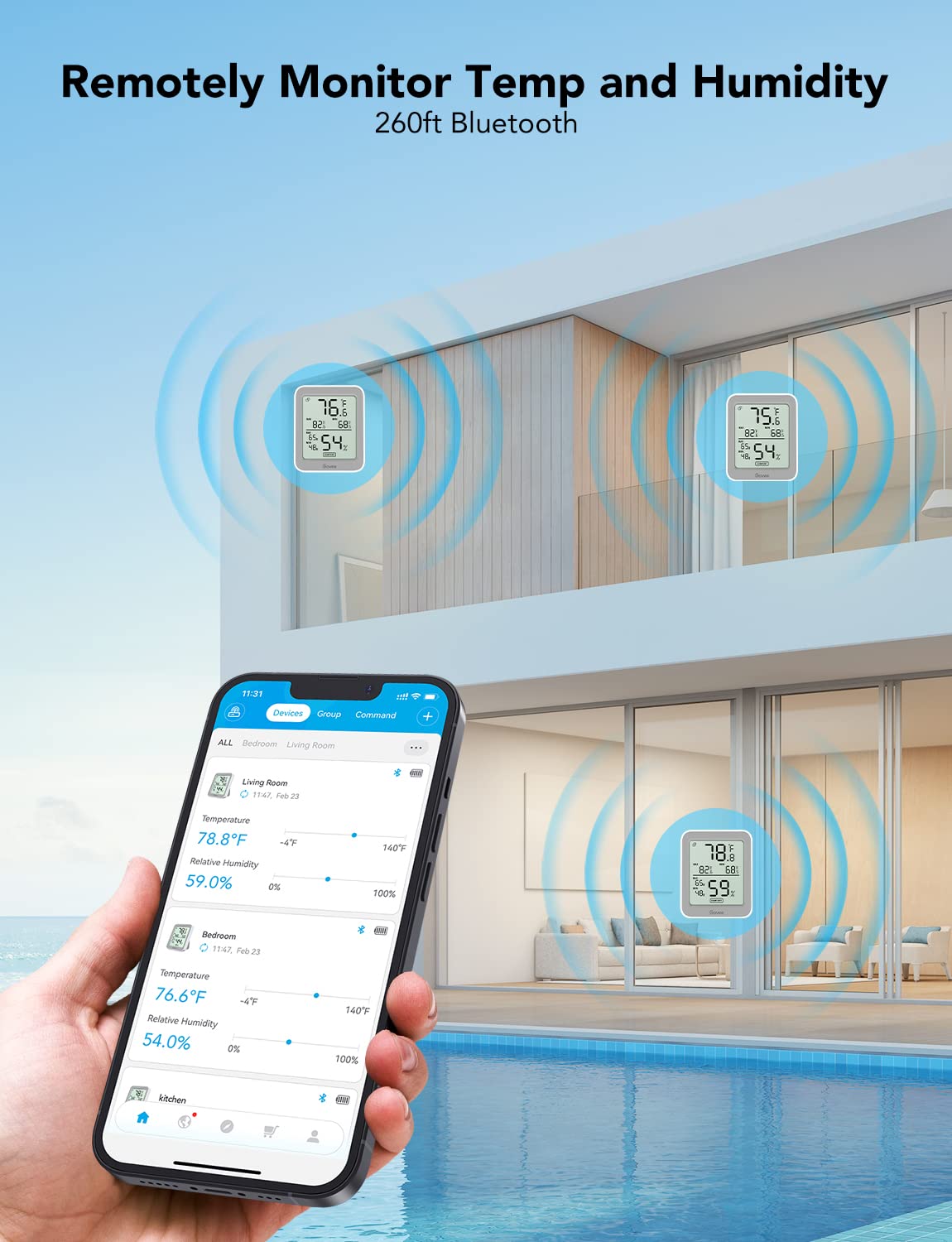 Govee H5075 max/min records help track daily indoor trends.