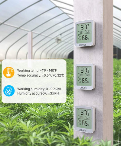 Govee H5075 Swiss sensor provides precise temperature and humidity readings.