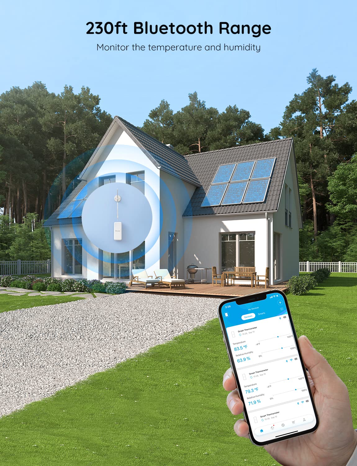 Govee H5100 smart alert notifies the app when readings drift.