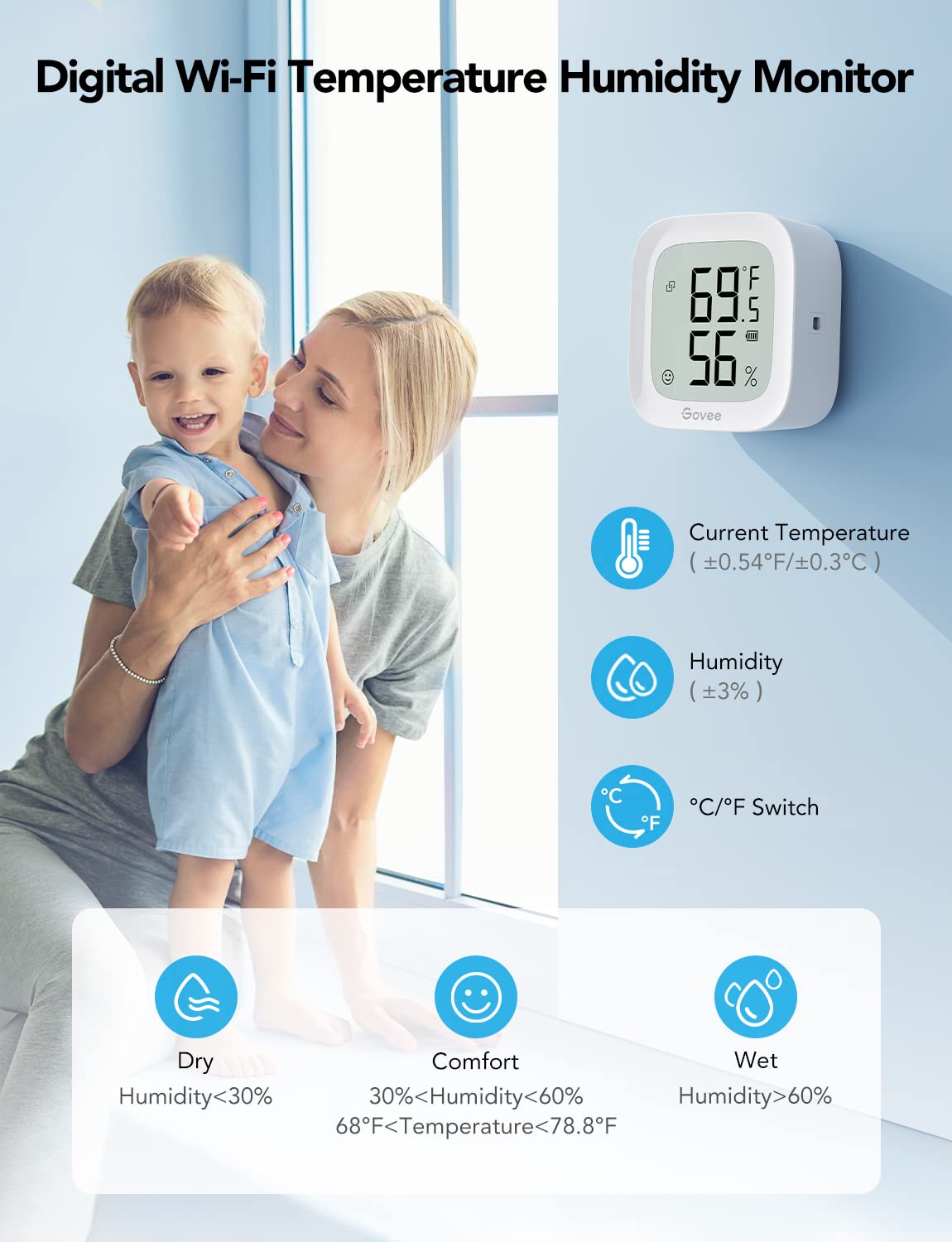 Govee H5103 smart alert setup screen for instant thresholds