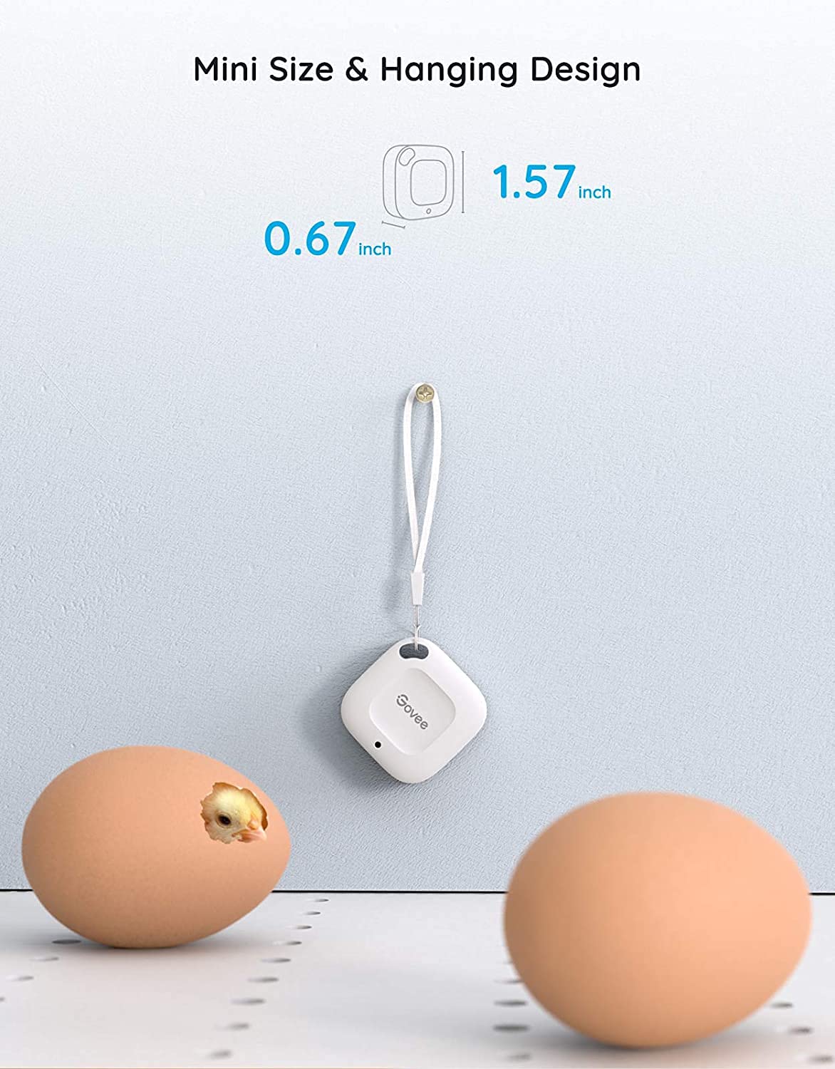 Govee compact design with hanging hole for versatile placement