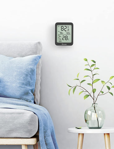 Govee Indoor Hygrometer three-pack room use scenarios for nursery, greenhouse, wine cellar.