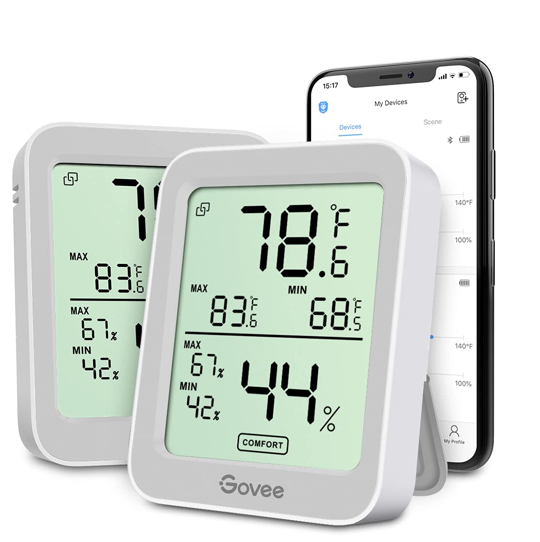 Govee indoor hygrometer with a 3-inch LCD display real-time temperature and humidity