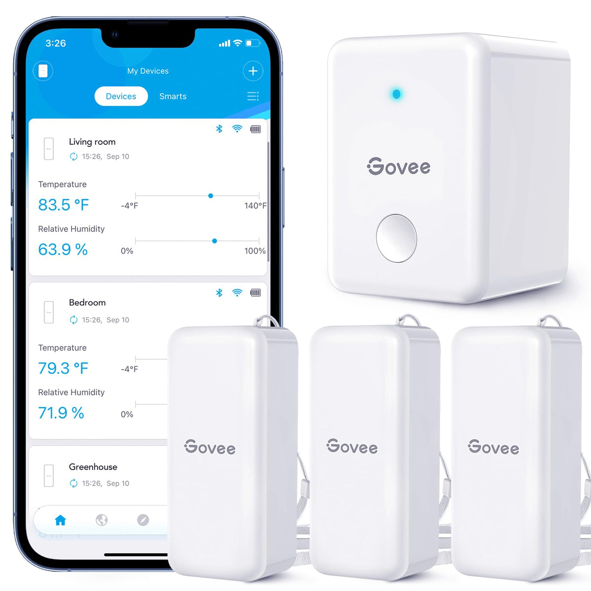 Govee WiFi Hygrometer 3-pack ready for whole-home monitoring.