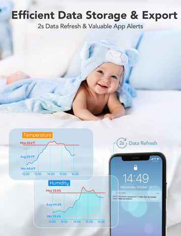 Govee H5179 room-monitoring sensor in living room