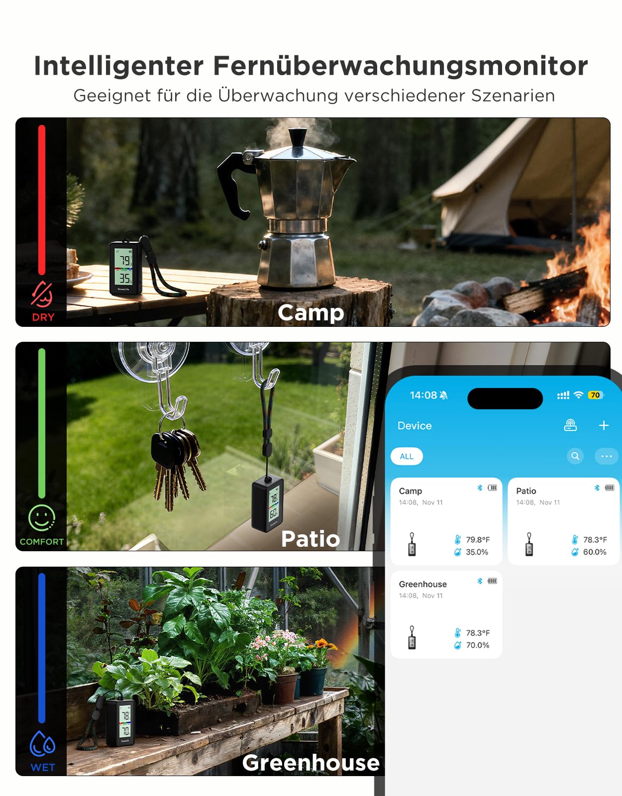 GoveeLife app alerts notify you when thresholds are reached.