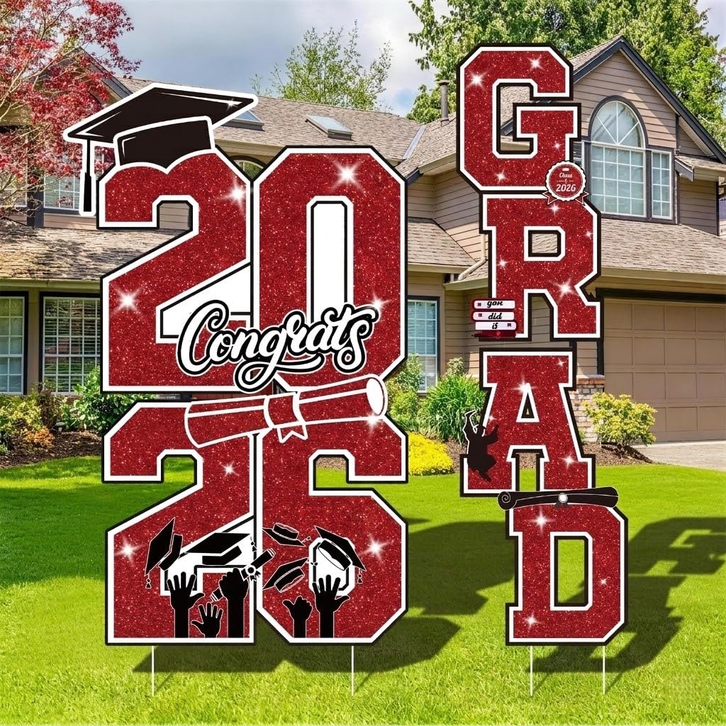 Govpy graduation yard sign 2026 4pcs for a bold outdoor display