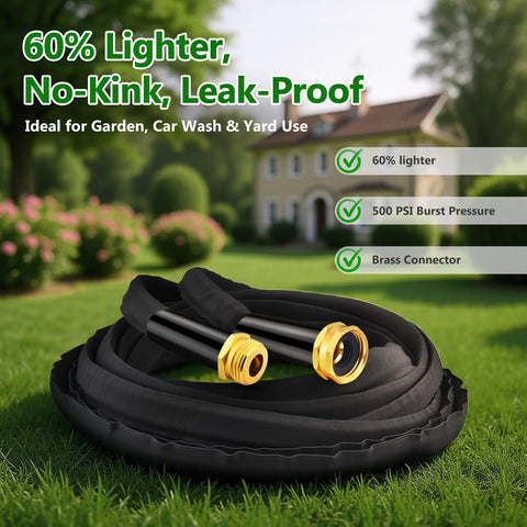 GOXAWEE flexible braided hose bends smoothly around plants for precise watering