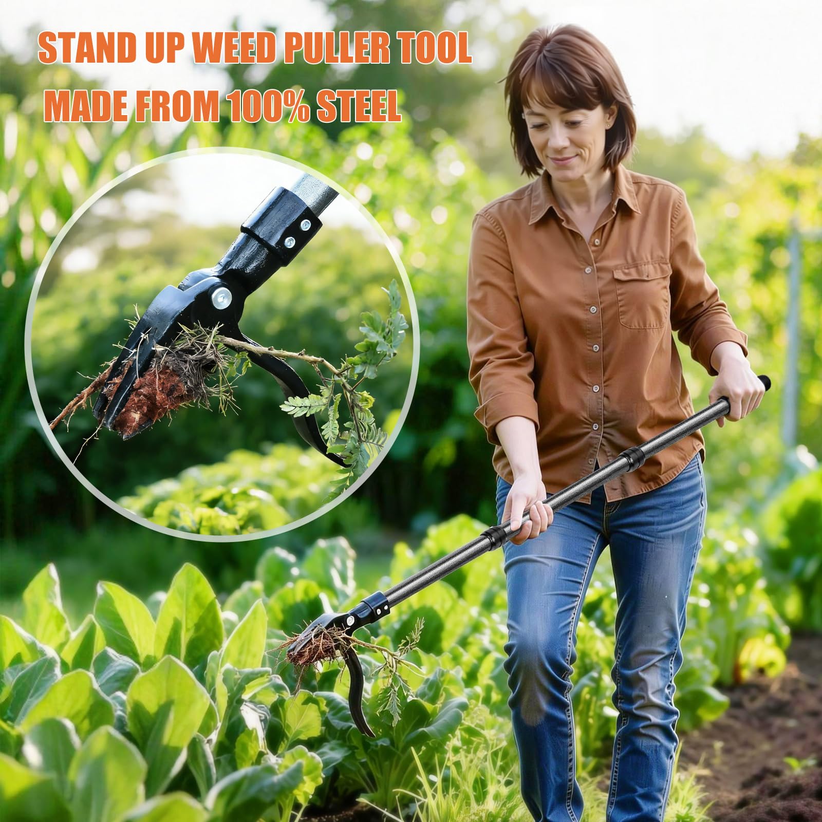 GOXAWEE weed puller ideal for patio weeds and tight spots.