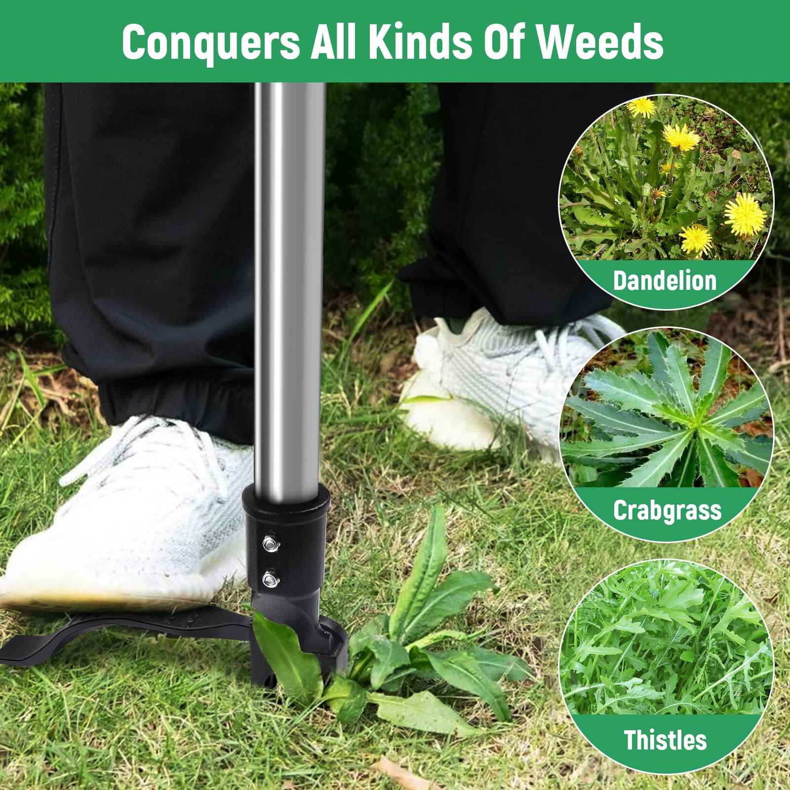 GOXAWEE stainless steel handle highlighting durable ergonomic construction