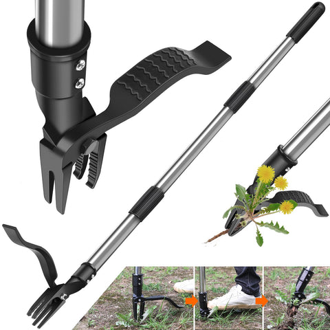 GOXAWEE weed puller with 4-claw design for deep weed removal