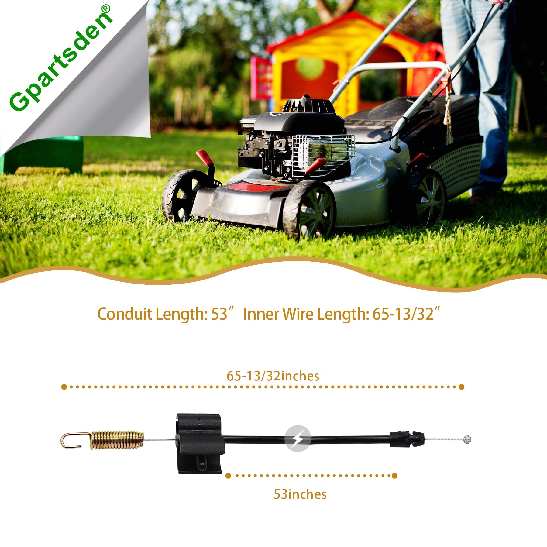 Gpartsden drive cable coiled showing 53 inch conduit length.