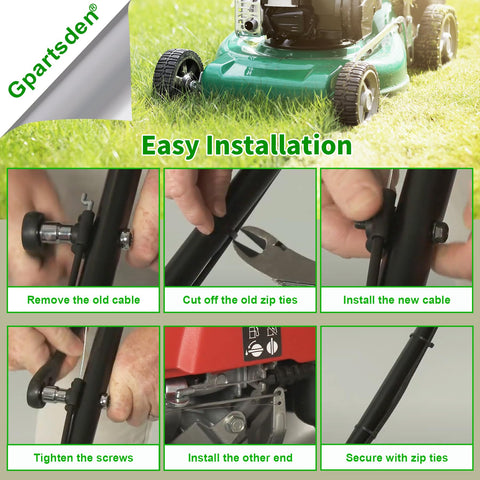 End connector close-up for secure mower engagement.
