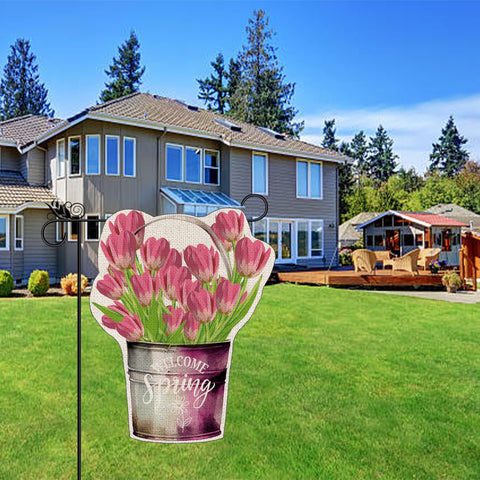 GPGHE 17.5x22 inch outdoor flag ready to greet guests.