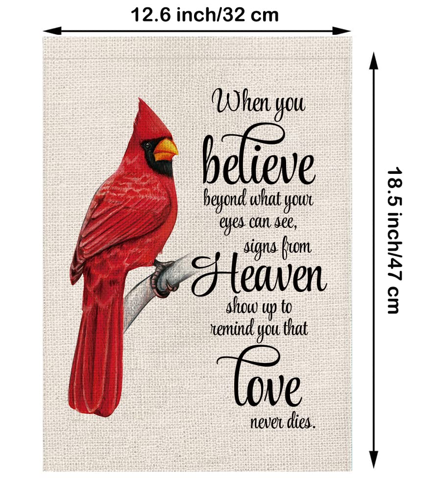 GPGHE Cardinal garden flag features 12.5x18 inch size for versatile mounting.