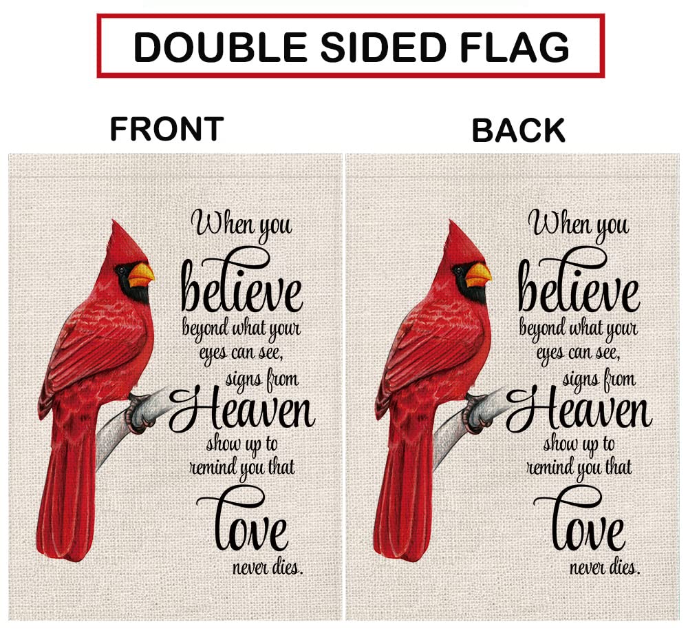 GPGHE Cardinal garden flag is printed on both sides for visibility.