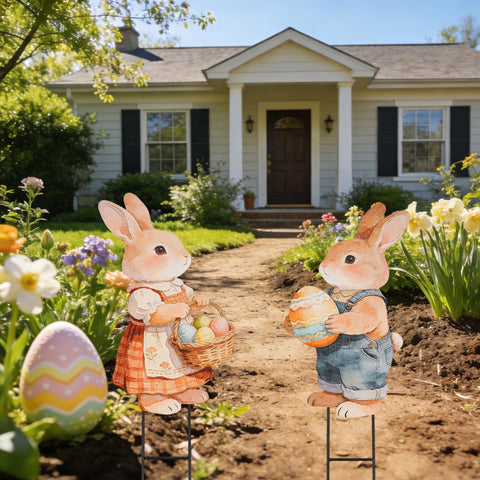 GPGHE Easter cute yard decor in sunlit lawn for festive ambience.