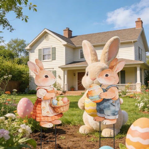 GPGHE Easter durable metal material withstands outdoor weather.