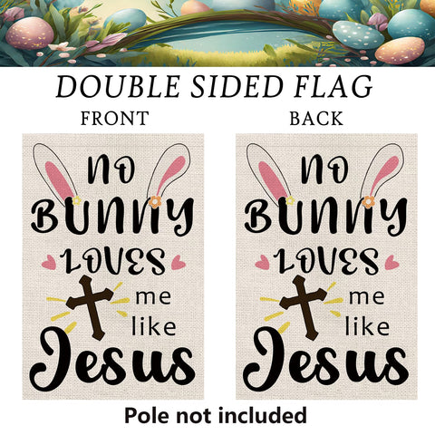 GPGHE Easter flag burlap texture close-up highlights rustic charm for porch décor.